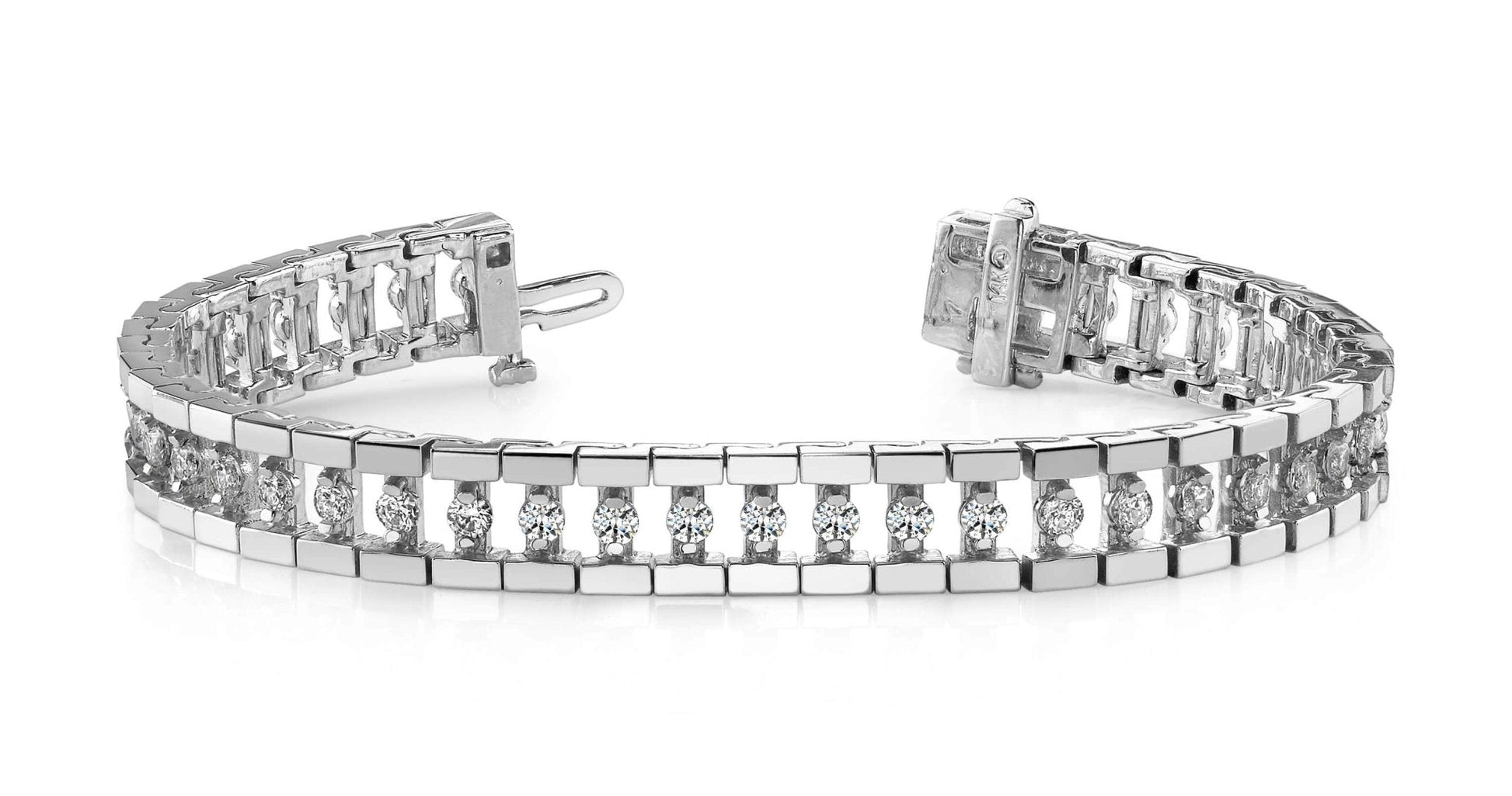 Track Link Diamond Bracelet with 1.06 ct.(finished) 1.7mm - Luxury Time NYC