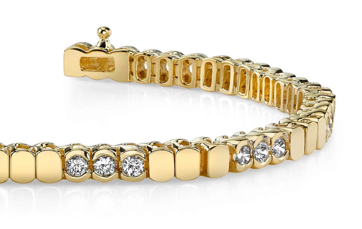 Triple Bezel Diamond Bracelet with 3.00 ct.(finished) 3.25mm - Luxury Time NYC