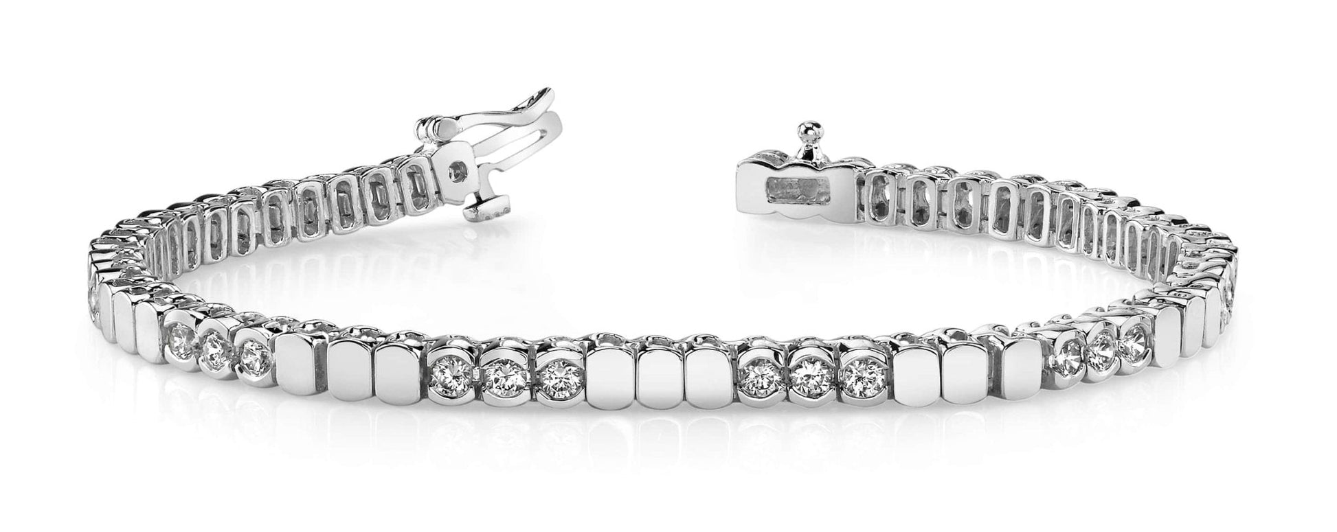 Triple Bezel Diamond Bracelet with 3.60 ct.(finished) 3.5mm - Luxury Time NYC