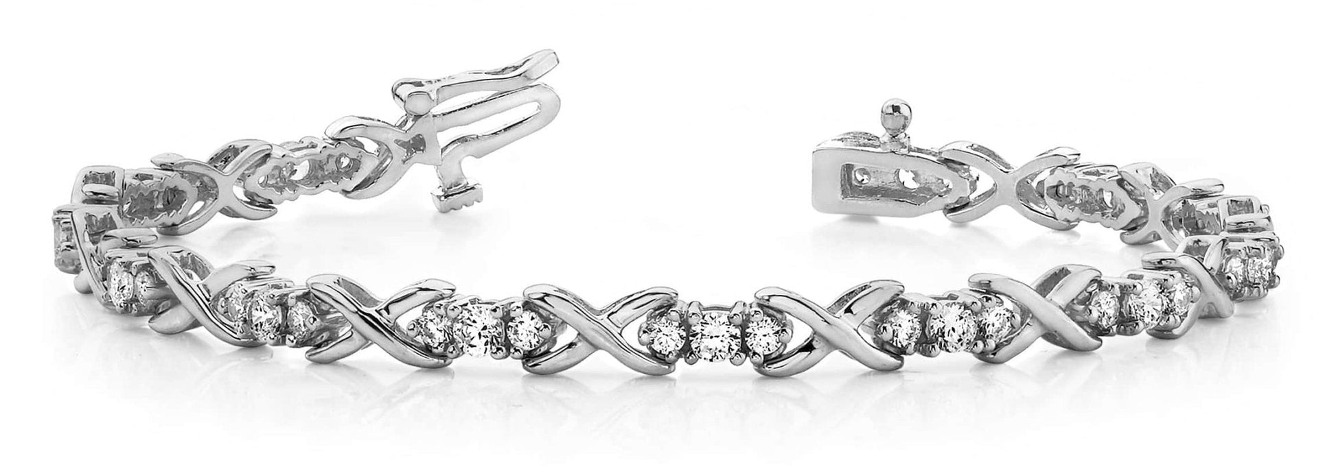 Triple Diamond X Link Lab - Grown Diamond Bracelet with 2.47 ct.(finished) 2.2mm, 3.1mm - Luxury Time NYC