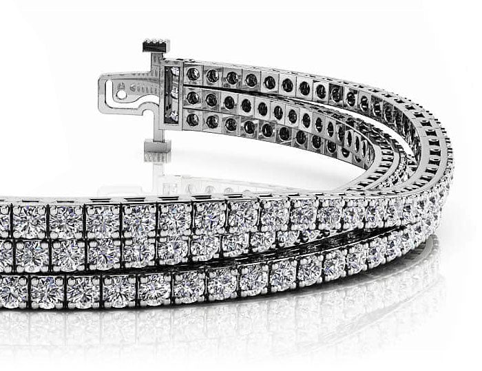 Triple Strand Flexible Diamond Tennis Bracelet Lab - Grown Diamond with 16.56 ct.(finished) 3.2mm - Luxury Time NYC