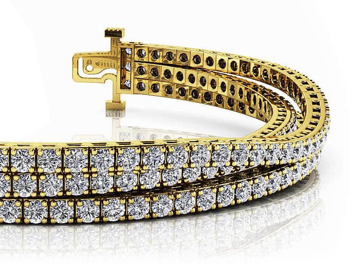 Triple Strand Flexible Diamond Tennis Bracelet Lab - Grown Diamond with 5.55 ct.(finished) 1.75mm - Luxury Time NYC