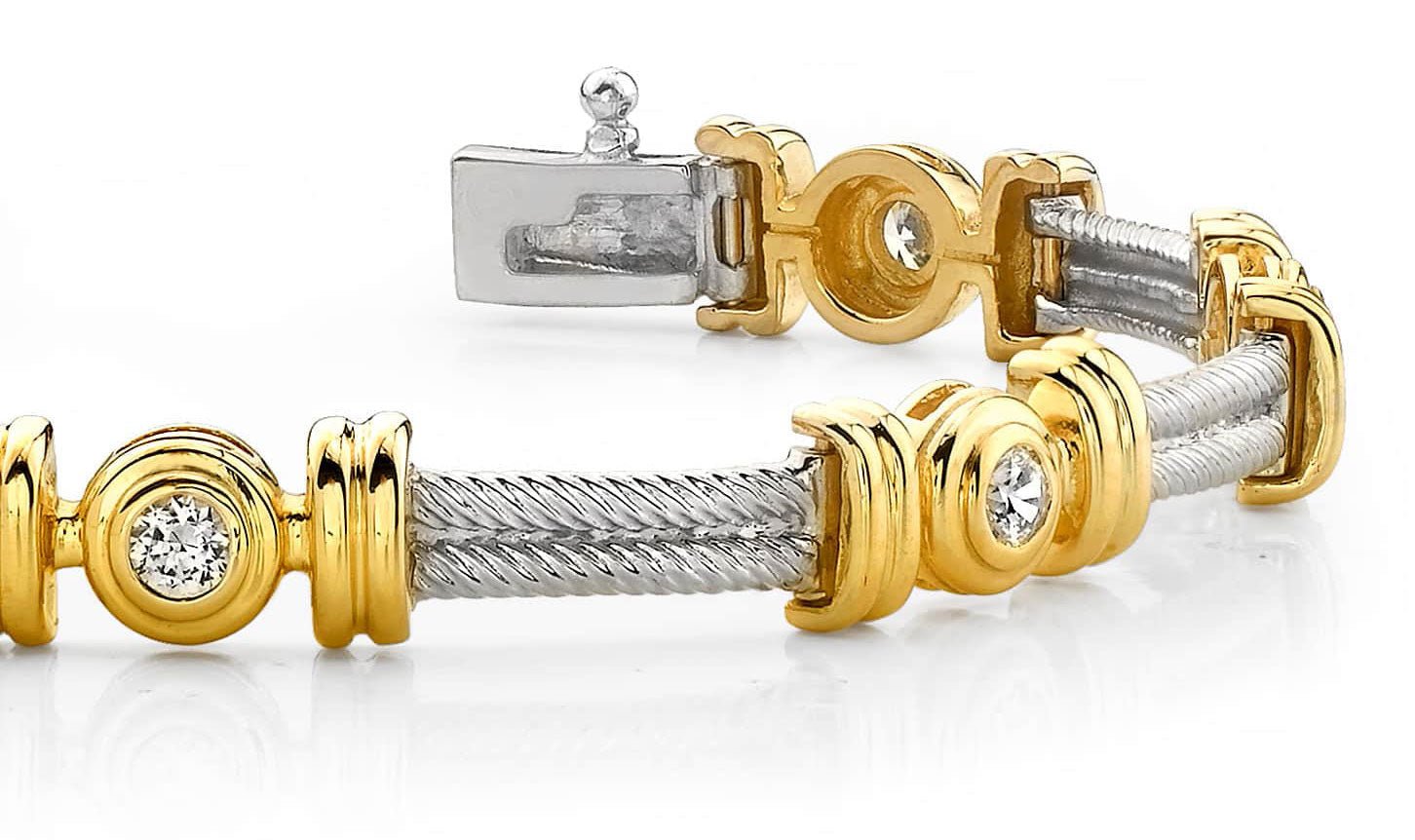 Twisted Rope Link Diamond Bracelet with 0.70 ct.(finished) 3.0mm - Luxury Time NYC