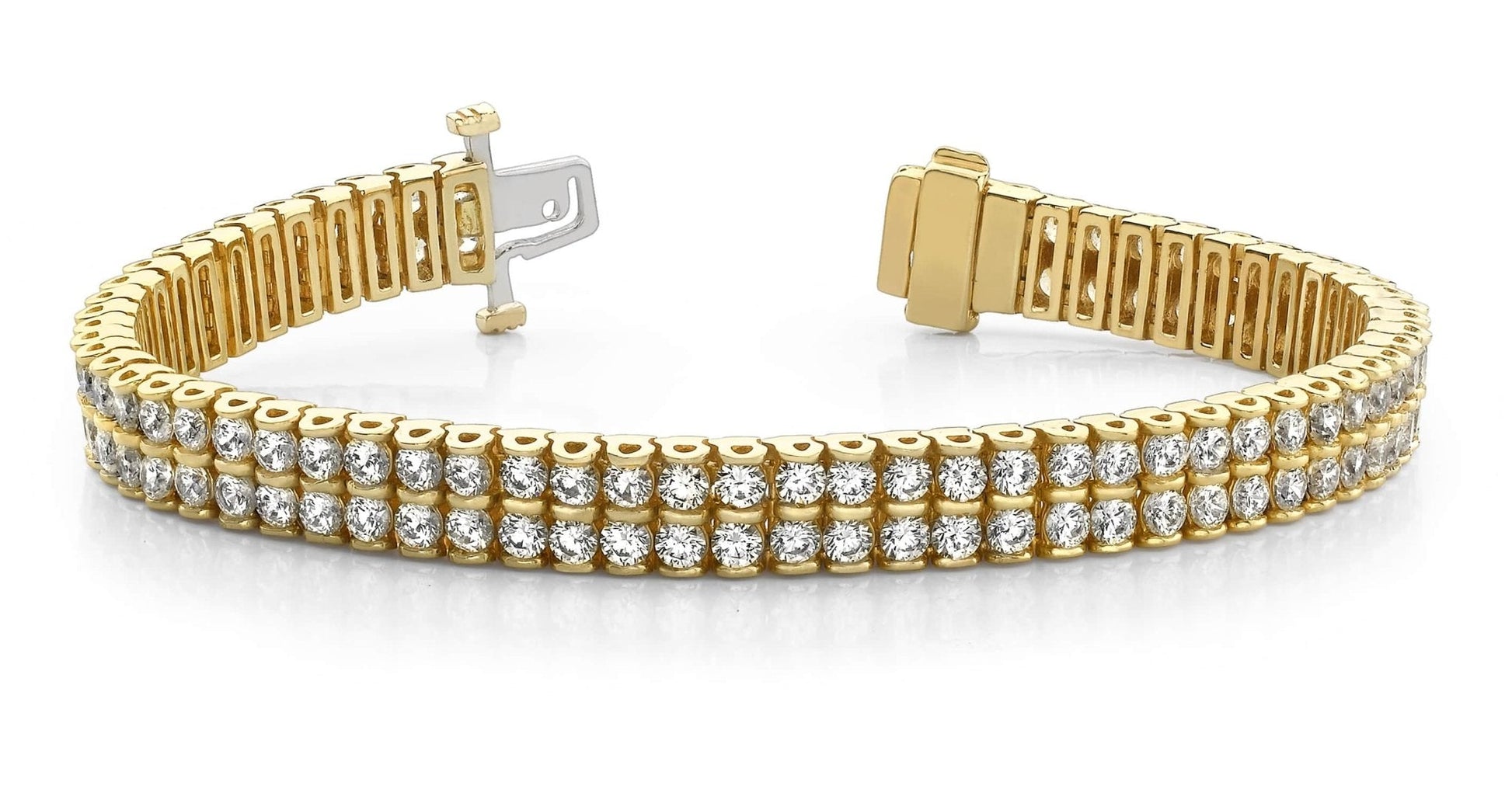 Two Row Diamond Bracelet with 5.00 ct.(finished) 2.2mm - Luxury Time NYC