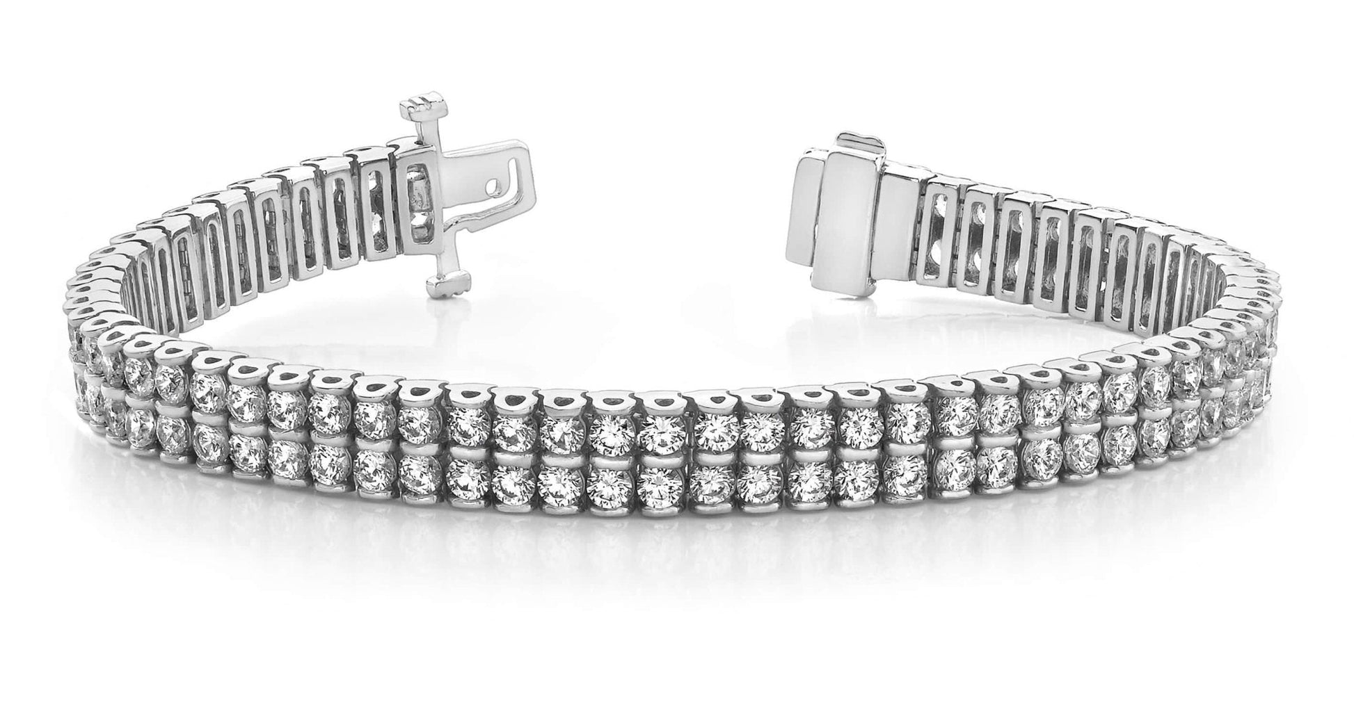 Two Row Diamond Bracelet with 9.05 ct.(finished) 2.75mm - Luxury Time NYC