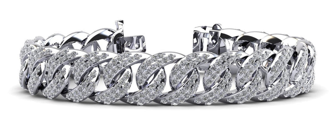 Two Rows Cuban Link Lab - Grown Diamond Bracelet with 5.92 ct.(finished) 1.3mm - Luxury Time NYC