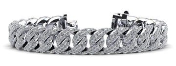 Two Rows Graduated Diamond Link Diamond Bracelet with 7.95 ct.(finished) 1.3mm, 1.4mm - Luxury Time NYC