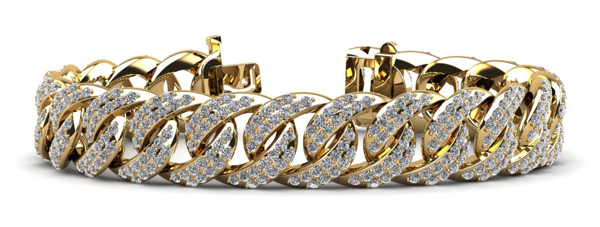 Two Rows Women Link Diamond Bracelet with 5.92 ct.(finished) 1.3mm - Luxury Time NYC