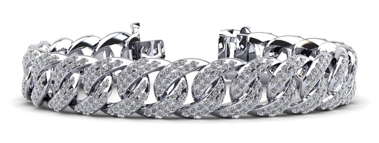 Two Rows Women Link Lab - Grown Diamond Bracelet with 5.92 ct.(finished) 1.3mm - Luxury Time NYC