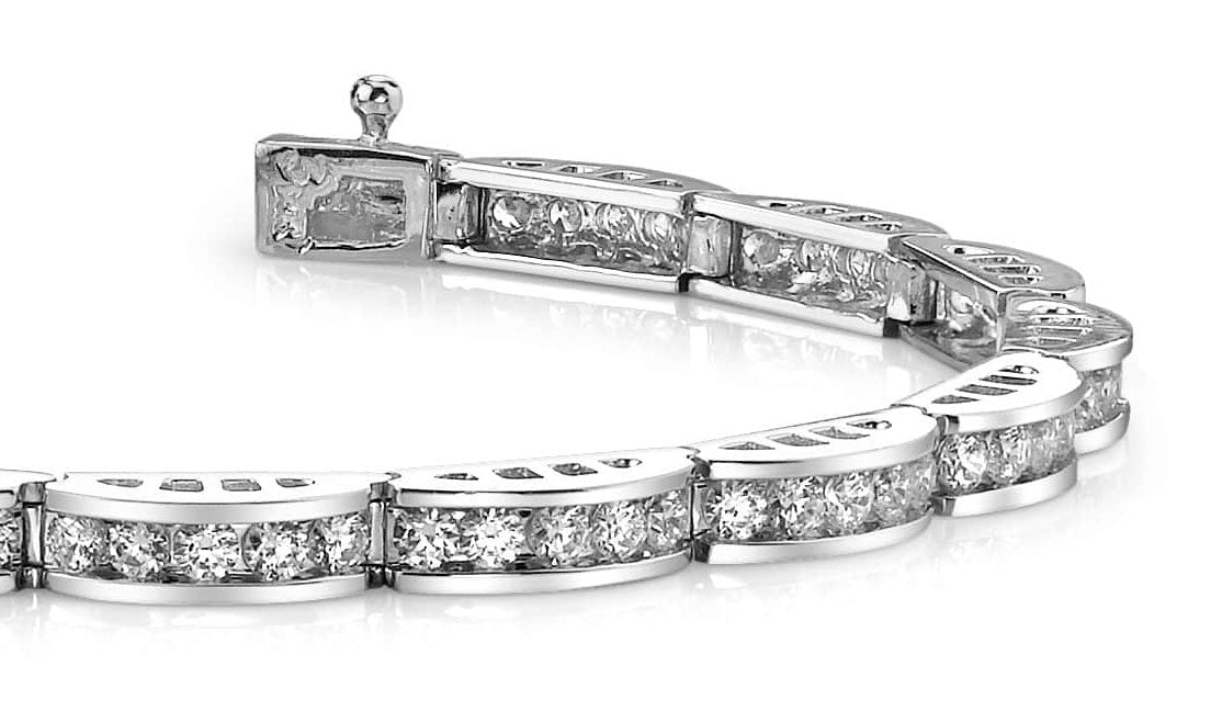 Two Tone Channel Link Diamond Bracelet with 2.96 ct.(finished) 2.2mm - Luxury Time NYC