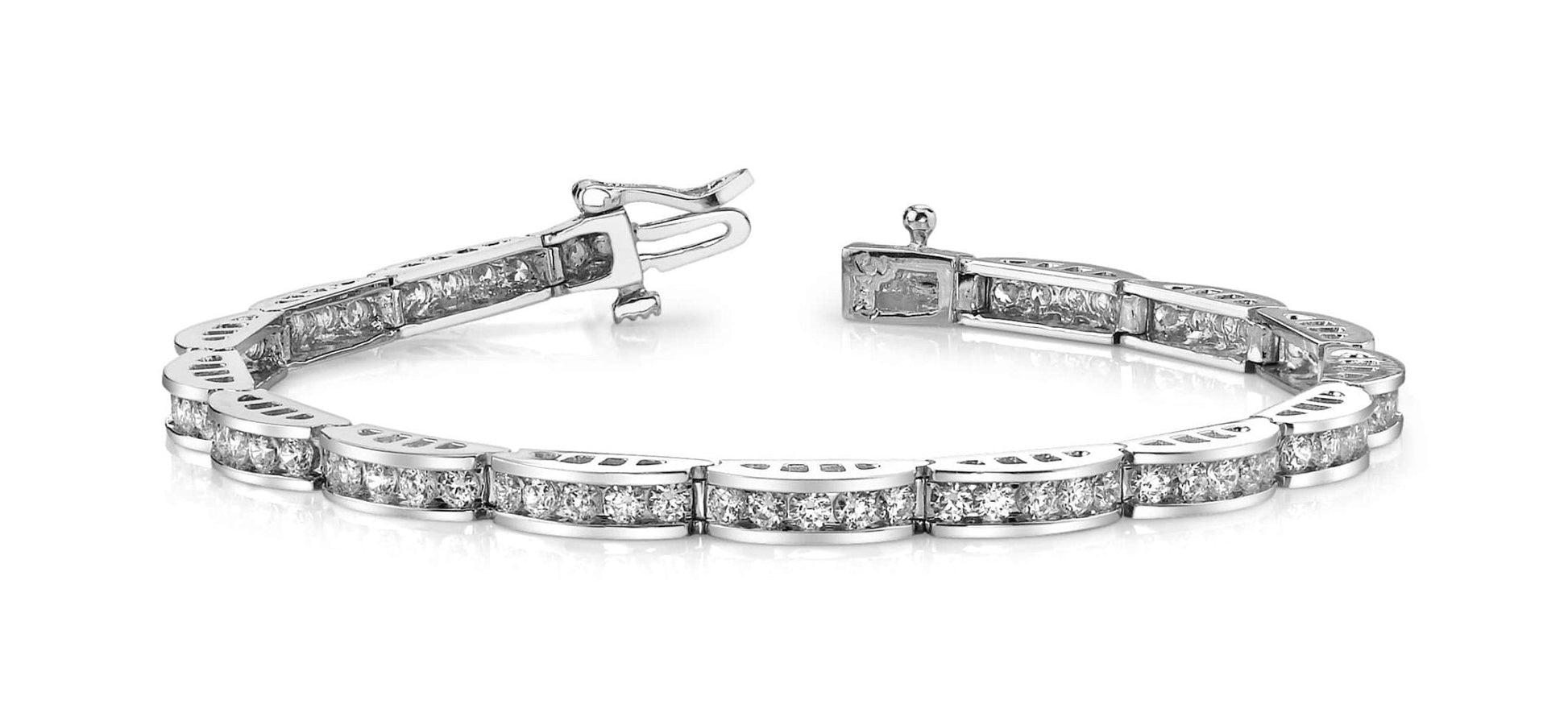 Two Tone Channel Link Lab - Grown Diamond Bracelet with 1.98 ct.(finished) 1.8mm - Luxury Time NYC