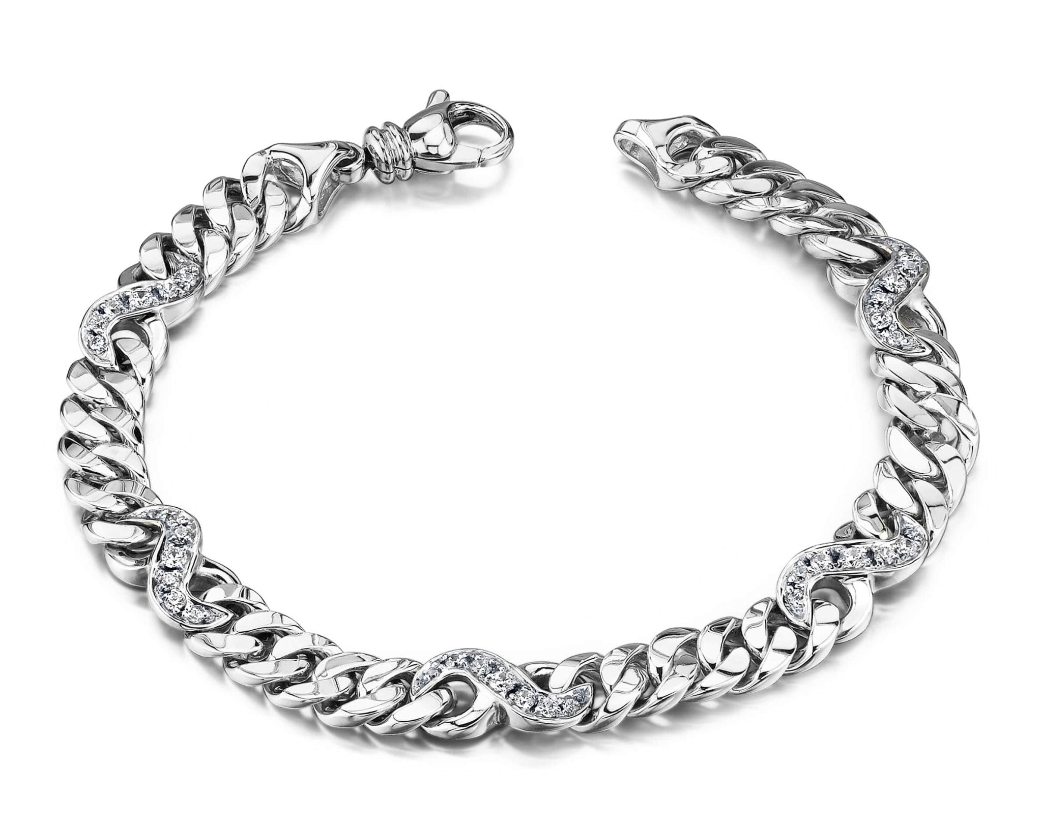 Two Tone Diamond Figure Eight Diamond Bracelet with 0.69 ct.(finished) 1.5mm, 1.8mm - Luxury Time NYC