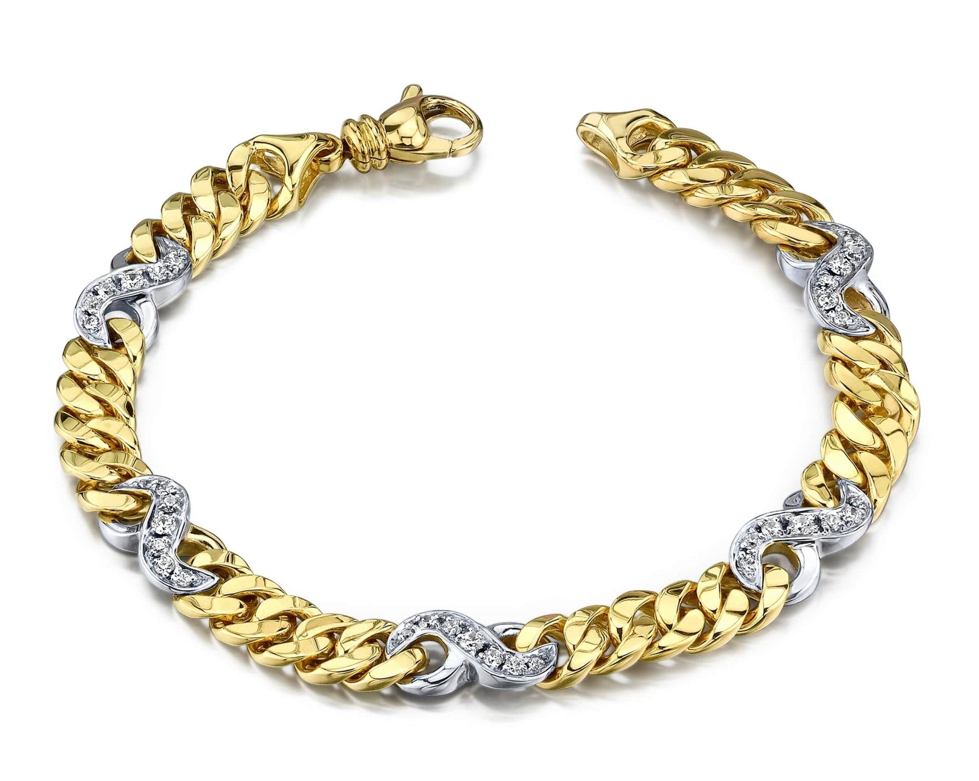 Two Tone Diamond Figure Eight Diamond Bracelet with 0.69 ct.(finished) 1.5mm, 1.8mm - Luxury Time NYC