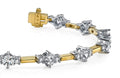 Two Tone Triple Diamond Bracelet with 1.47 ct.(finished) 1.6mm, 2.5mm - Luxury Time NYC