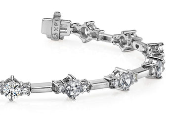 Two Tone Triple Diamond Bracelet with 1.47 ct.(finished) 1.6mm, 2.5mm - Luxury Time NYC