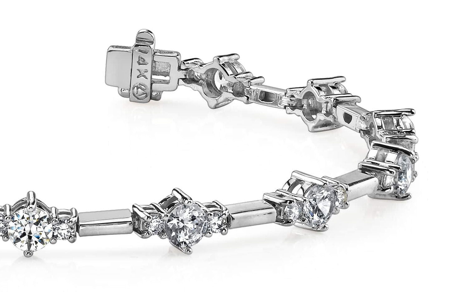 Two Tone Triple Diamond Bracelet with 1.93 ct.(finished) 1.8mm, 2.8mm - Luxury Time NYC