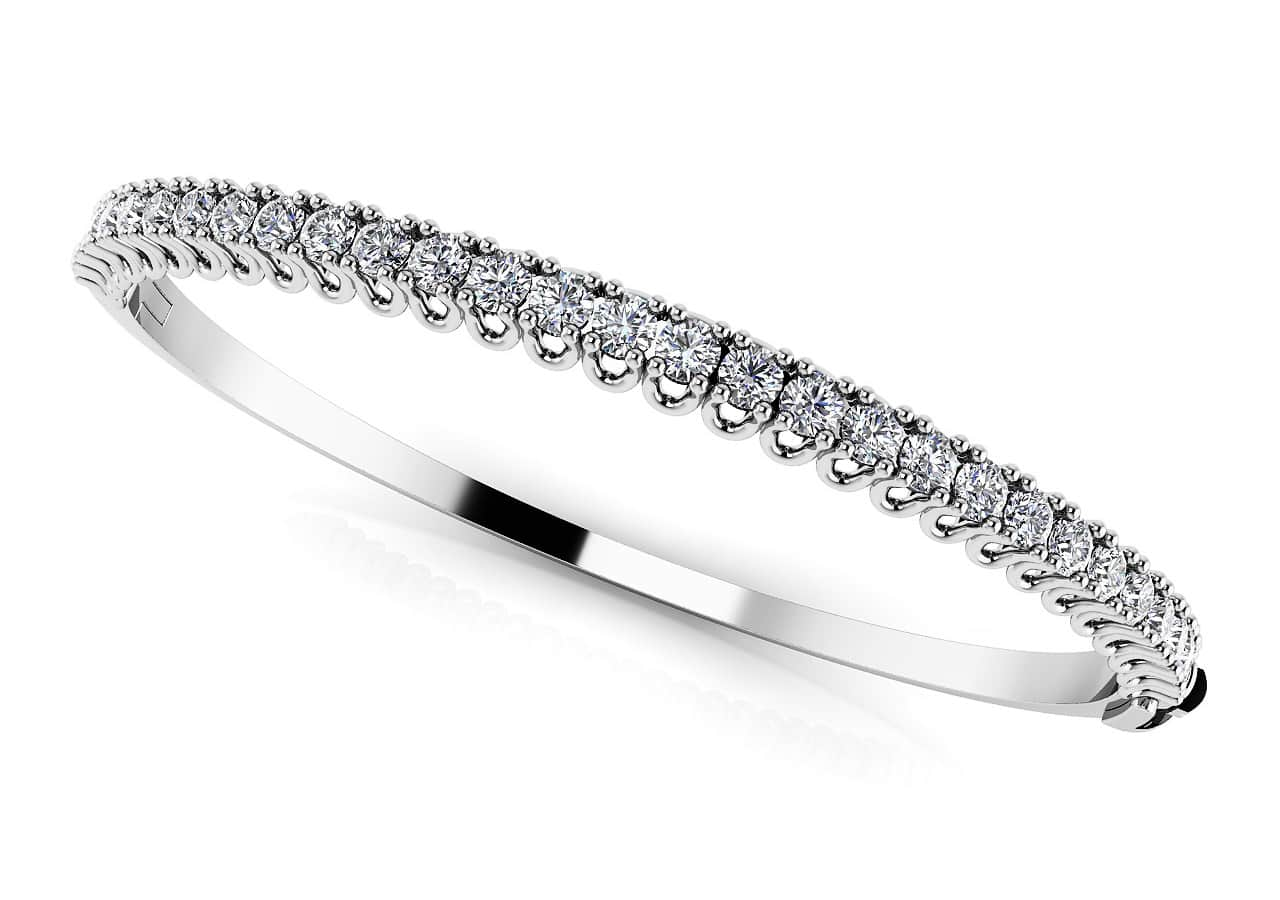 Unique Prong Diamond Bangle Lab - Grown Diamond Bracelet with 1.16 ct.(finished) 2mm - Luxury Time NYC