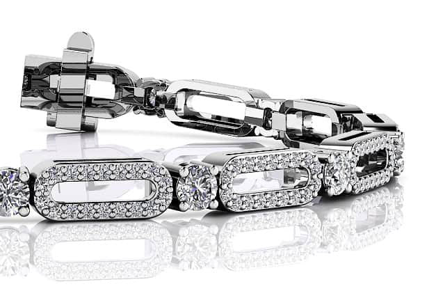 Victorian Capsule Link Diamond Bracelet with 2.54 ct.(finished) 1mm, 3mm - Luxury Time NYC