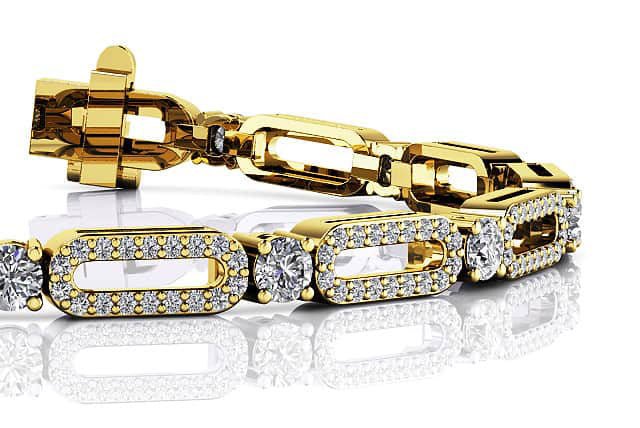 Victorian Capsule Link Diamond Bracelet with 2.54 ct.(finished) 1mm, 3mm - Luxury Time NYC