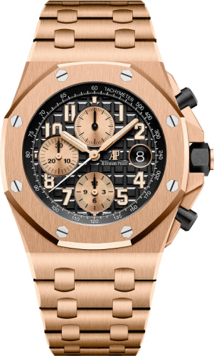 Audemars Piguet Royal Oak Offshore 42 mm "Brick" Chronograph Rose Gold Black Dial - 26470OR.OO.1000OR.03.A