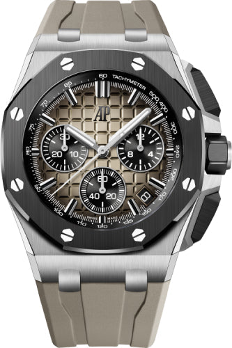 Audemars Piguet Royal Oak Offshore 43mm Chronograph Stainless Steel Ceramic Taupe Brown Dial - 26420SO.OO.A600CA.01