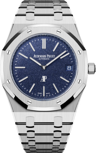 Audemars Piguet Royal Oak "Jumbo" 39mm Extra-Thin White Gold Grainy Blue Dial - 16202BC.OO.1240BC.02