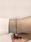 Wavy Hood Link Diamond Tennis Bracelet with 0.96 ct.(finished) 1.75mm - Luxury Time NYC