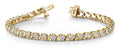 Wavy Hood Link Diamond Tennis Bracelet with 0.96 ct.(finished) 1.75mm - Luxury Time NYC