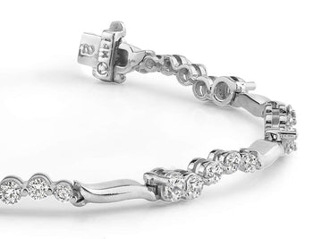 Wavy Journey Diamond Bracelet with 2.06 ct.(finished) - Luxury Time NYC