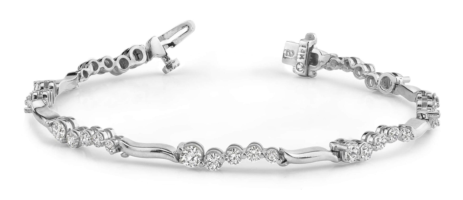 Wavy Journey Diamond Bracelet with 2.06 ct.(finished) - Luxury Time NYC