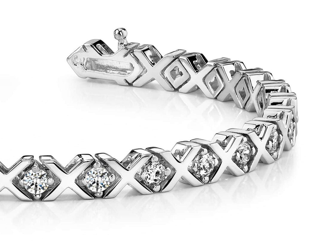 X And O Diamond Bracelet with 1.74 ct.(finished) 2.5mm - Luxury Time NYC