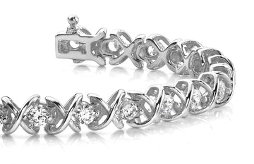 X Link Diamond Tennis Diamond Bracelet with 1.11 ct.(finished) 1.8mm - Luxury Time NYC